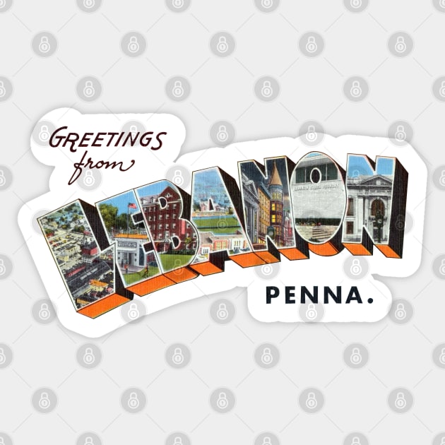 Greetings from Lebanon Pennsylvania Sticker by reapolo